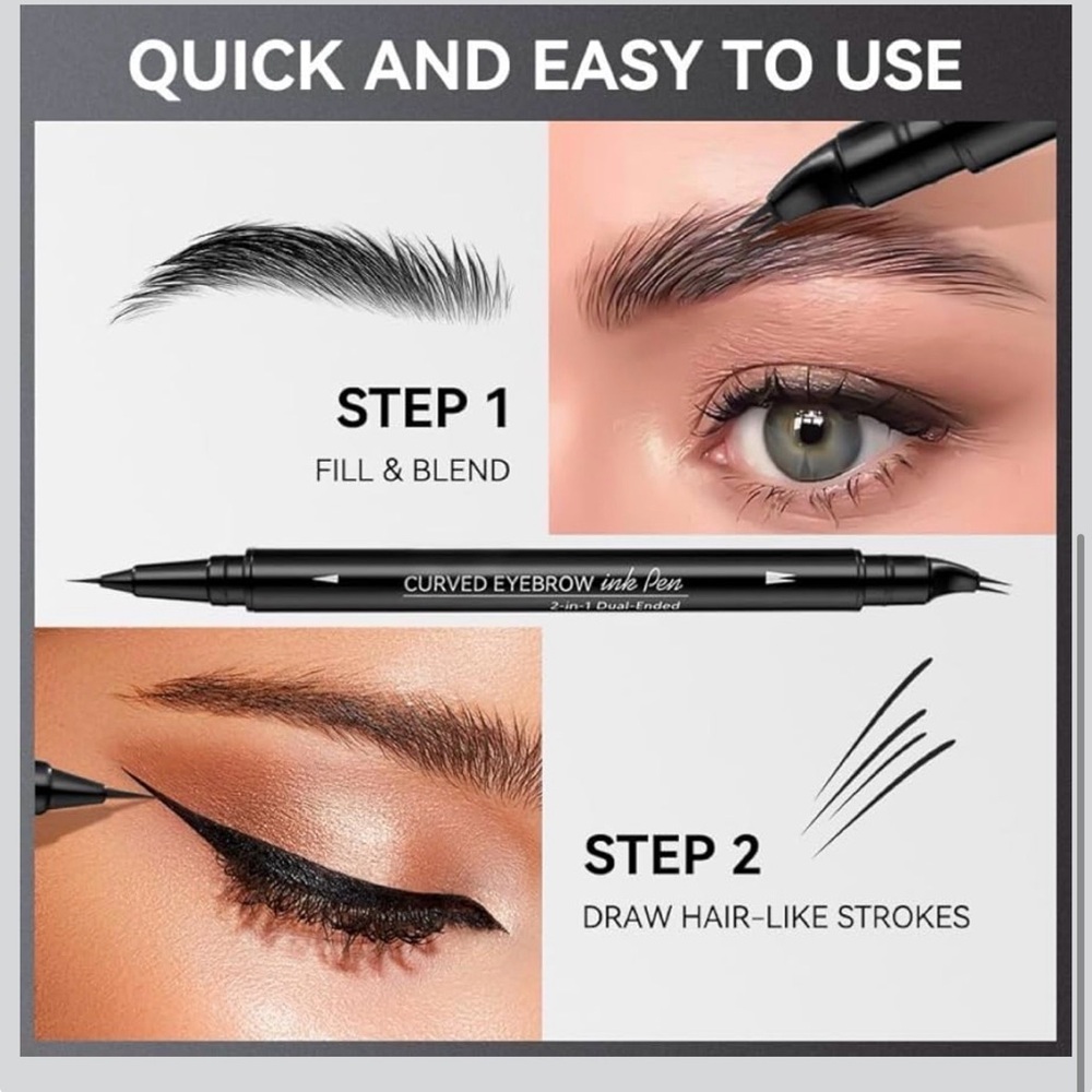 Black Eyelash Curler and Eyebrow Pencil Set - Picture 2 of 16